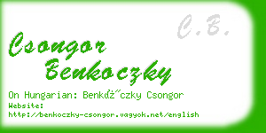 csongor benkoczky business card